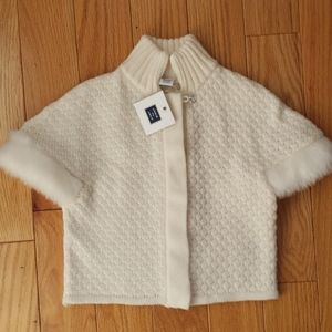 Ivory Fur Trimmed Sweater